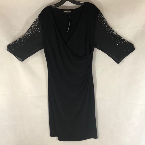 NWT = GLAMOUR Nights, Size 10 , Midi Black Dress , - Picture 2 of 8